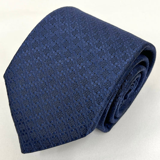 Franco Spada ( フランコスパダ )  ヴィンテージ調ジオメトリックソリッドネクタイ: ネイビーブルー