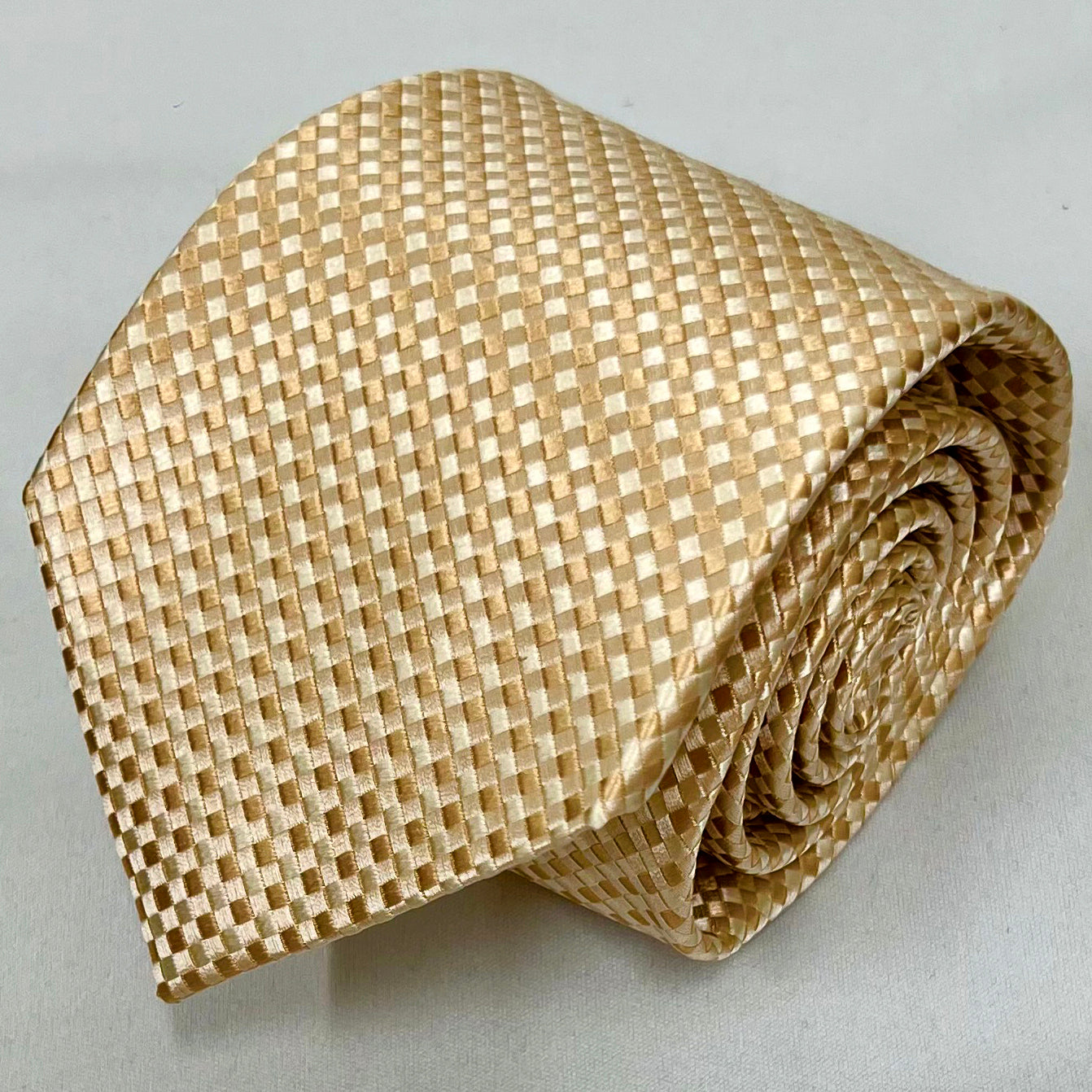 Franco Spada ( フランコスパダ )  NEW FORMAL大バスケット2トーンカラージャガードネクタイ: イエロー×ホワイト