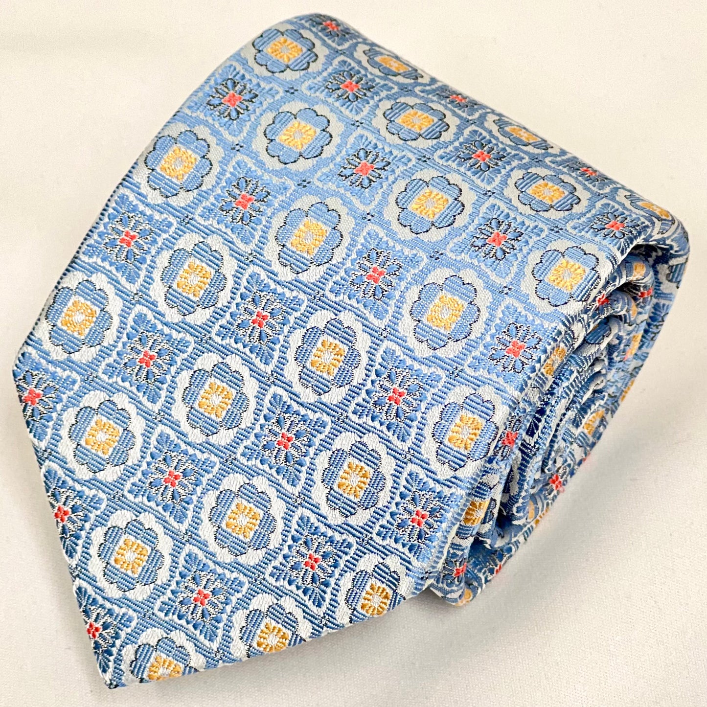 Franco Spada ( フランコスパダ )  フレンチヴィンテージメダリオンジャガードネクタイ1:ブルー