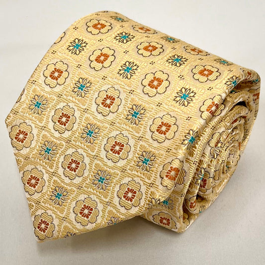 Franco Spada ( フランコスパダ )  フレンチヴィンテージメダリオンジャガードネクタイ1:クリーム