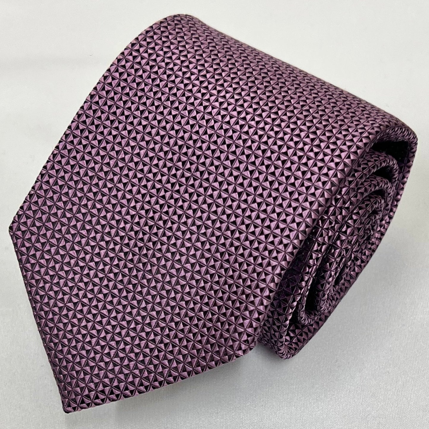 Franco Spada ( フランコスパダ )  ヴィンテージ調スモールジオメトリックソリッドネクタイ:ピンク