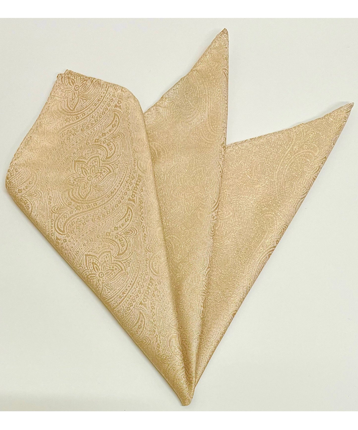 Franco Spada  ( フランコスパダ )   クラシックペーズリージャガードポケットチーフ2 ベーシックカラー:シャンパンゴールド