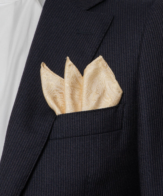 Franco Spada ( フランコスパダ )   クラシックペーズリージャガードポケットチーフパステルカラー:イエロー