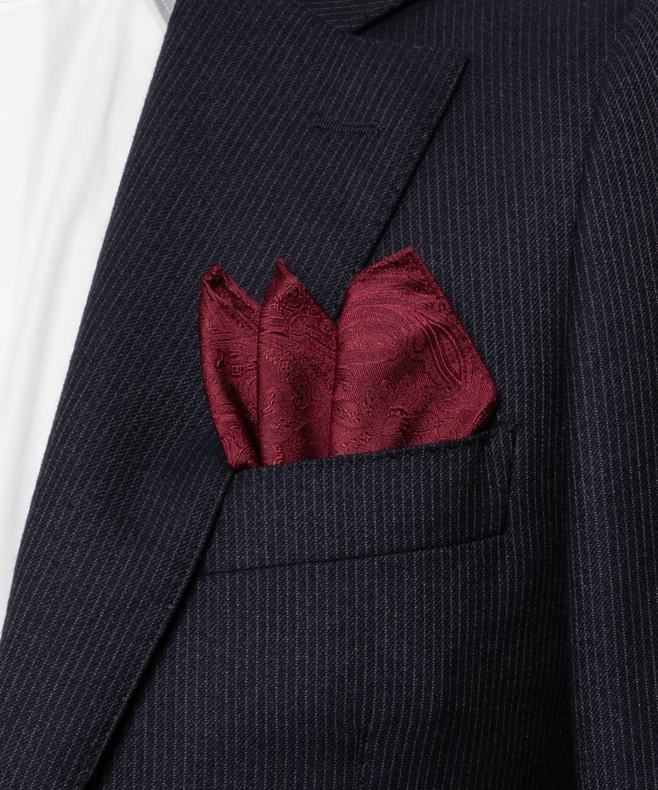 Franco Spada  ( フランコスパダ )   クラシックペーズリージャガードポケットチーフベーシックカラー:ワイン