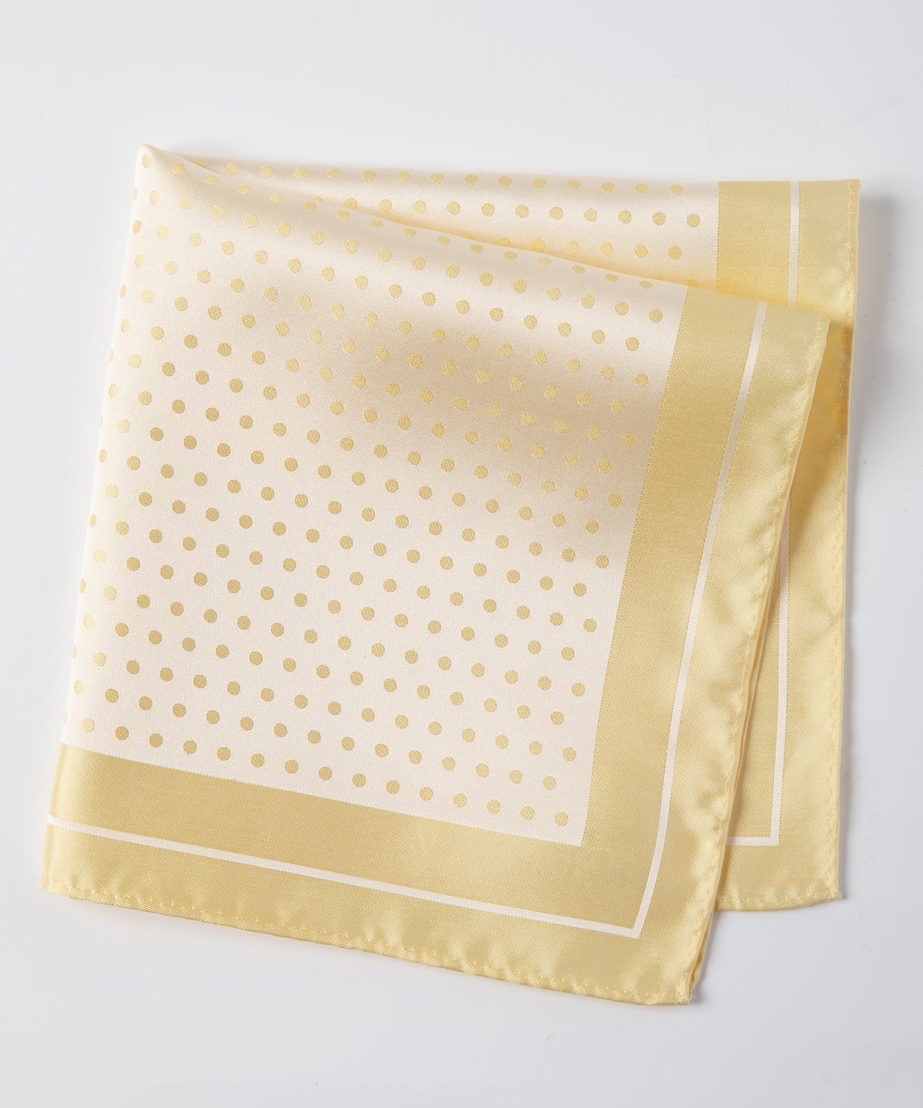 Franco Spada ( フランコスパダ )    4面大小ドットジャガードポケットチーフ:イエロー