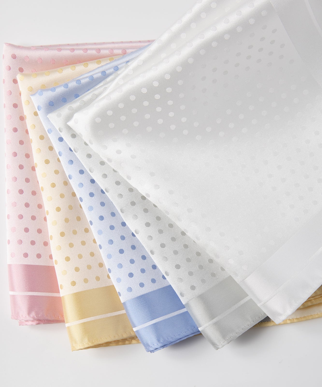 Franco Spada ( フランコスパダ )    4面大小ドットジャガードポケットチーフ:イエロー