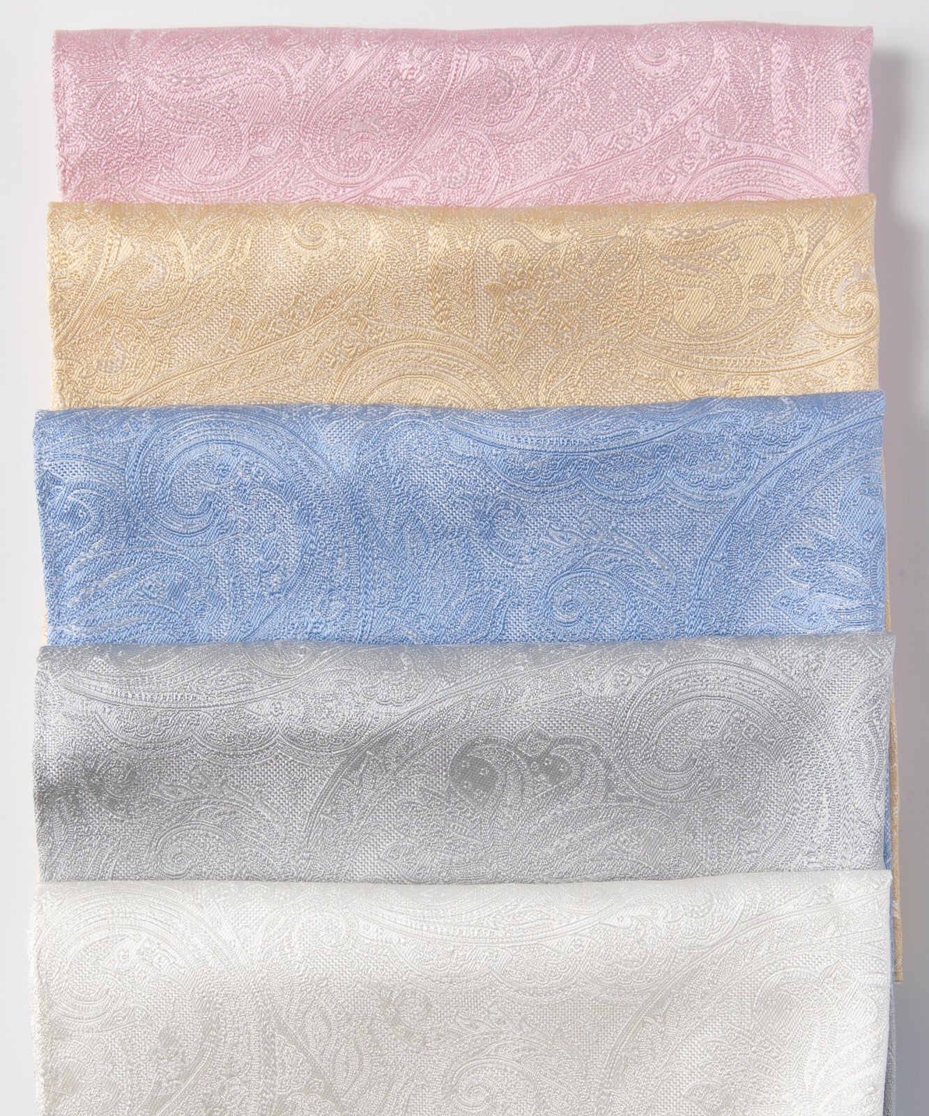 Franco Spada ( フランコスパダ )   クラシックペーズリージャガードポケットチーフパステルカラー:サックス