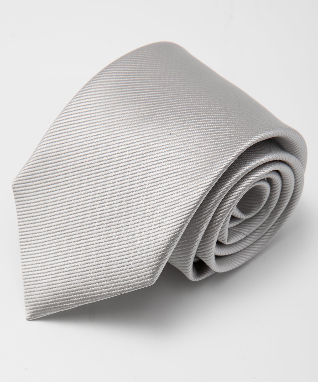 Franco Spada (フランコスパダ) レップ無地フォーマルネクタイ:シルバー