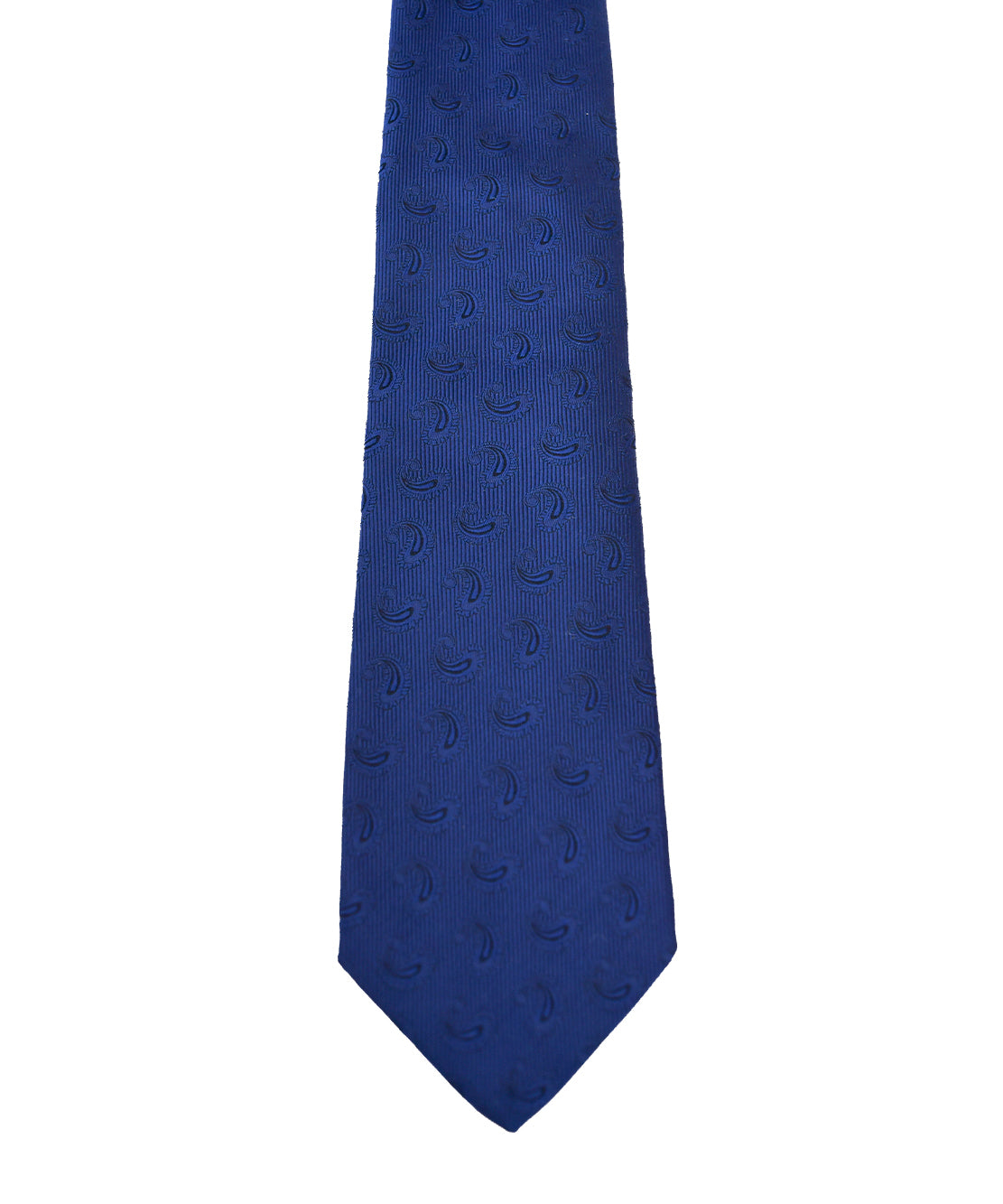Franco Spada ( フランコスパダ ) ペーズリー小紋無地調ネクタイ:ネイビーブルー