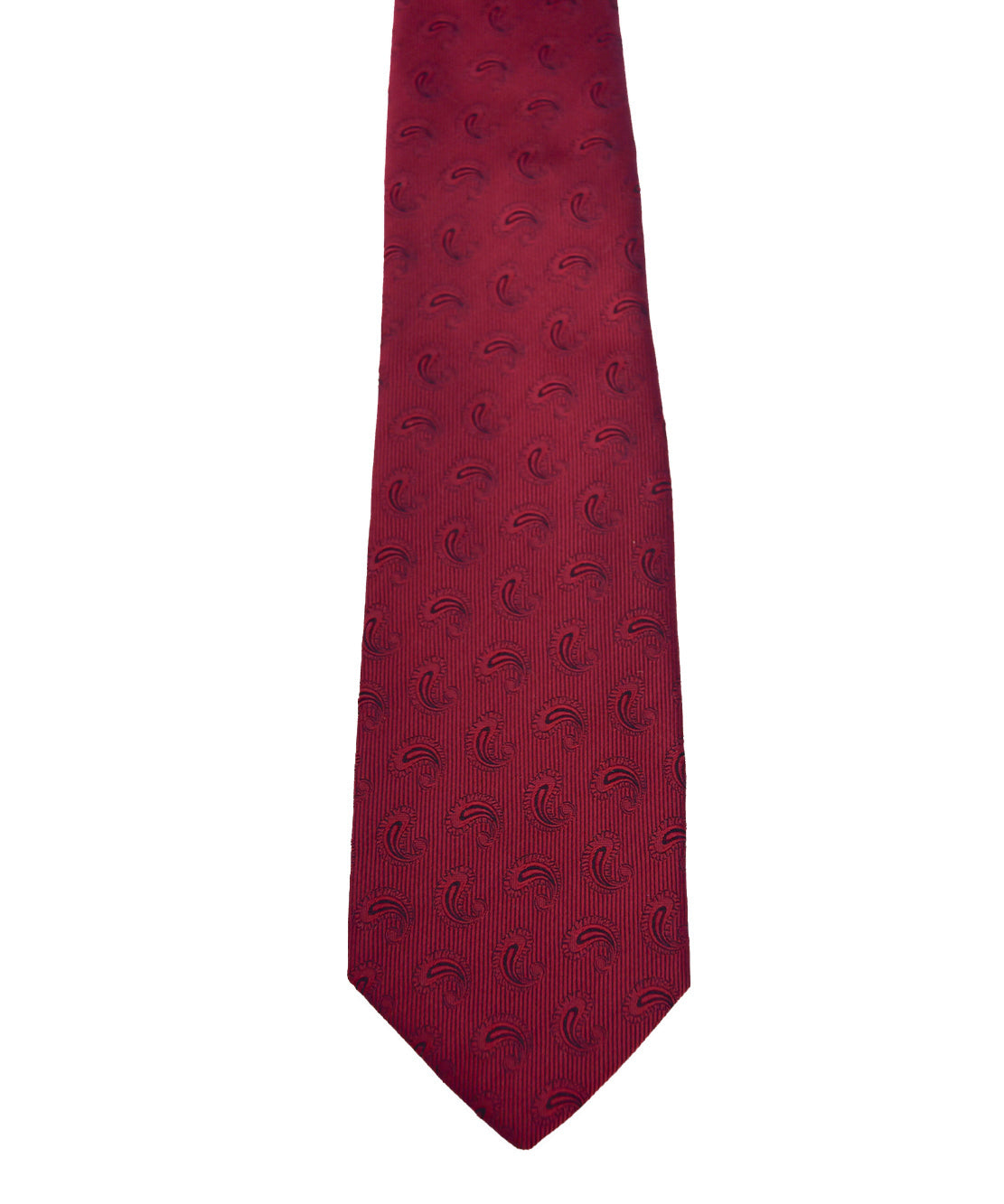Franco Spada ( フランコスパダ ) ペーズリー小紋無地調ネクタイ:ワイン