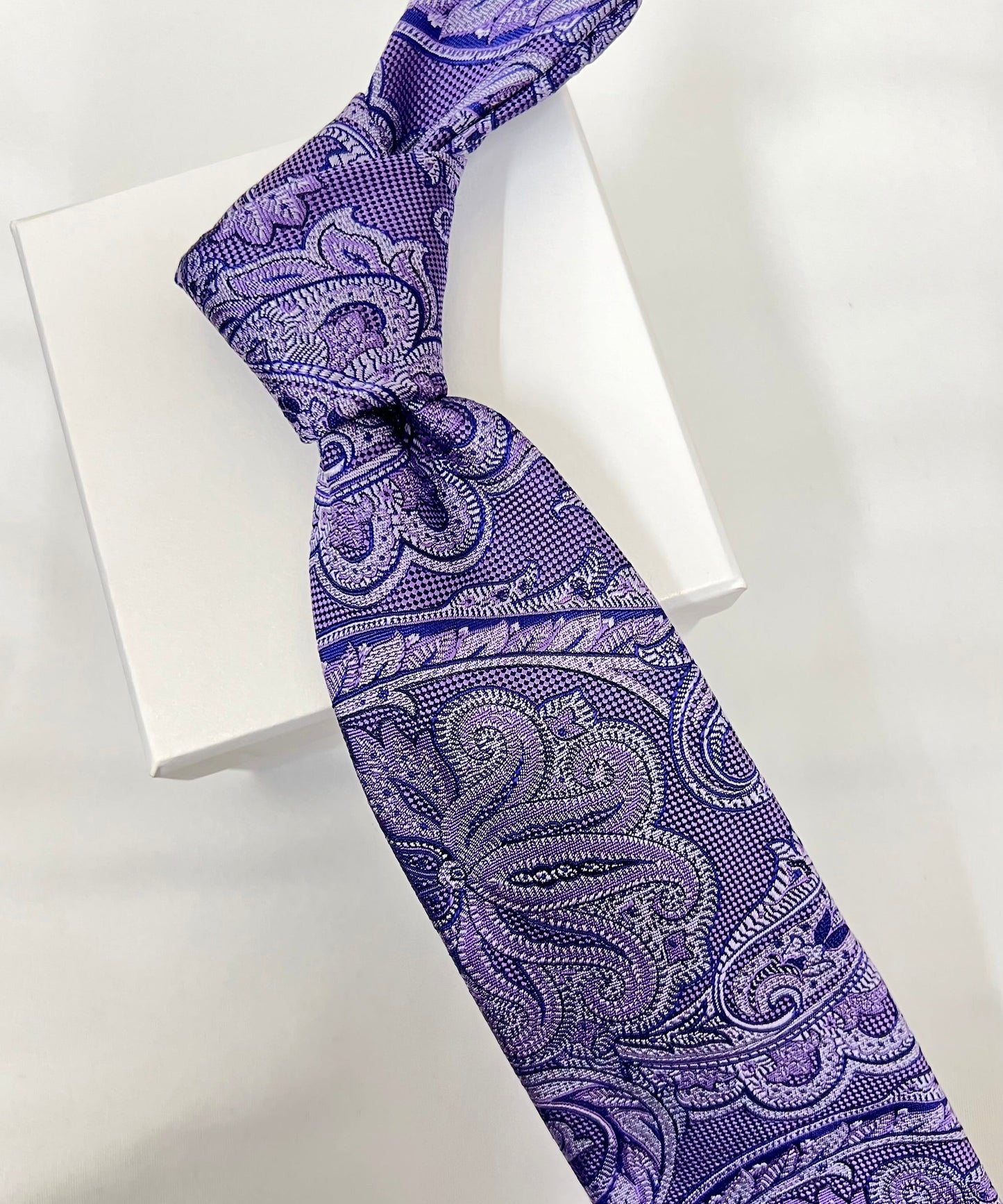 Franco Spada ( フランコスパダ )  ヴィンテージ調更紗ペーズリーネクタイ:パープル