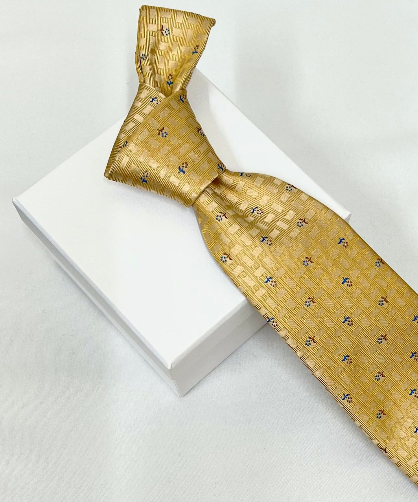 Franco Spada ( フランコスパダ ) フレンチヴィンテージプチフラワーモチーフネクタイ:ゴールド