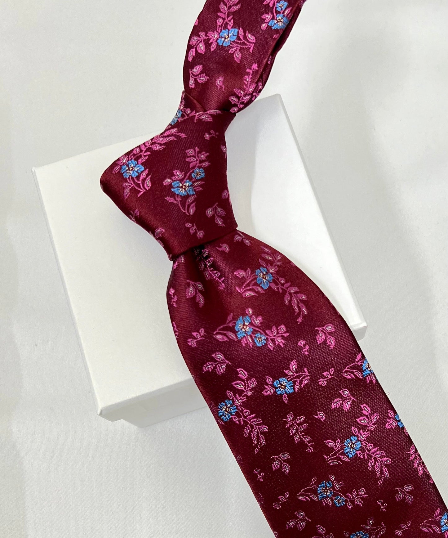 Franco Spada ( フランコスパダ )  フレンチヴィンテージフラワージャガードネクタイ: ワインレッド