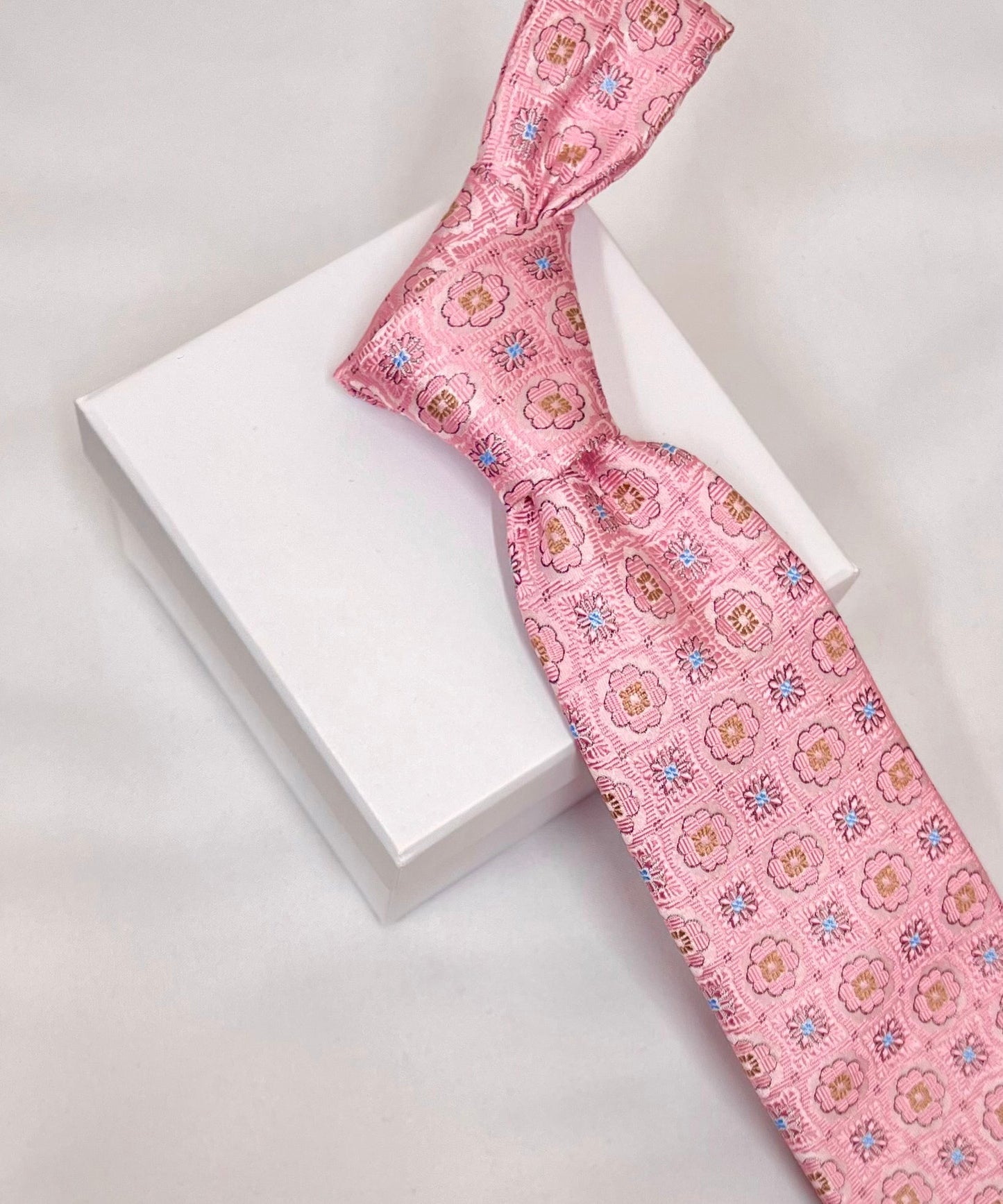 Franco Spada ( フランコスパダ )  フレンチヴィンテージメダリオンジャガードネクタイ1:ピンク