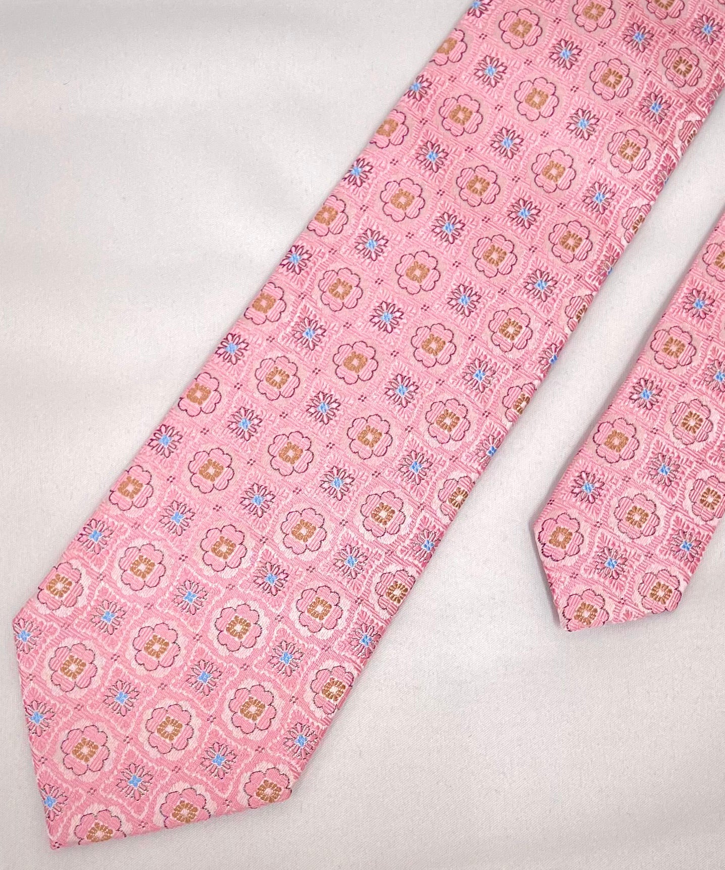 Franco Spada ( フランコスパダ )  フレンチヴィンテージメダリオンジャガードネクタイ1:ピンク