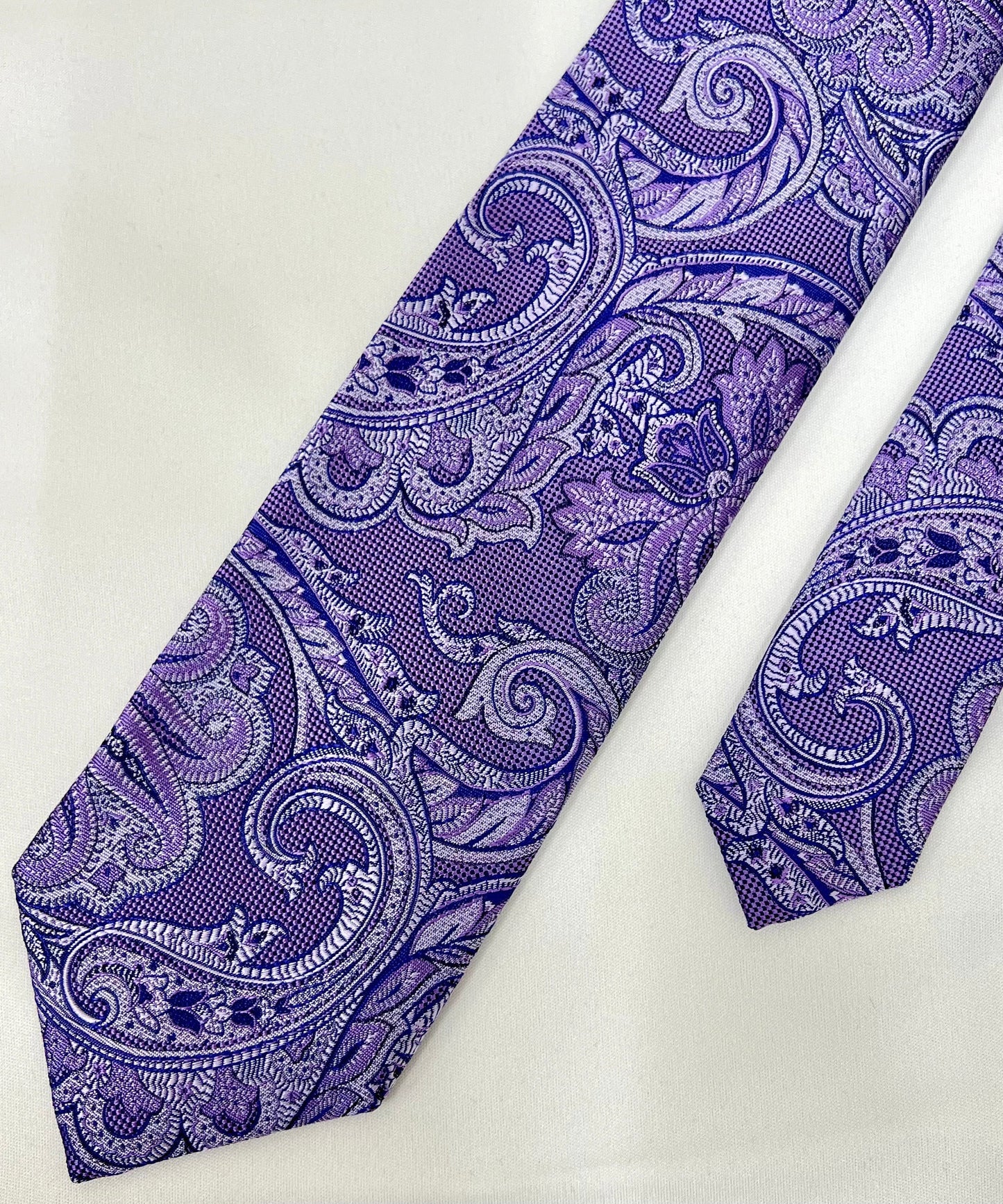 Franco Spada ( フランコスパダ )  ヴィンテージ調更紗ペーズリーネクタイ:パープル