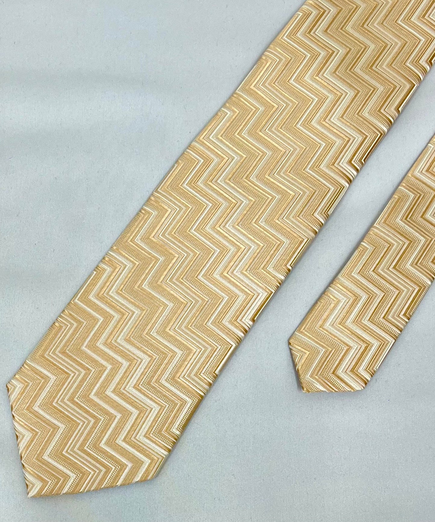 Franco Spada ( フランコスパダ )  NEW FORMALヘリンボーン2トーンカラージャガードネクタイ: イエロー×ホワイト