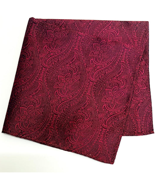 Franco Spada  ( フランコスパダ )   クラシックペーズリージャガードポケットチーフ2 ベーシックカラー:ワイン