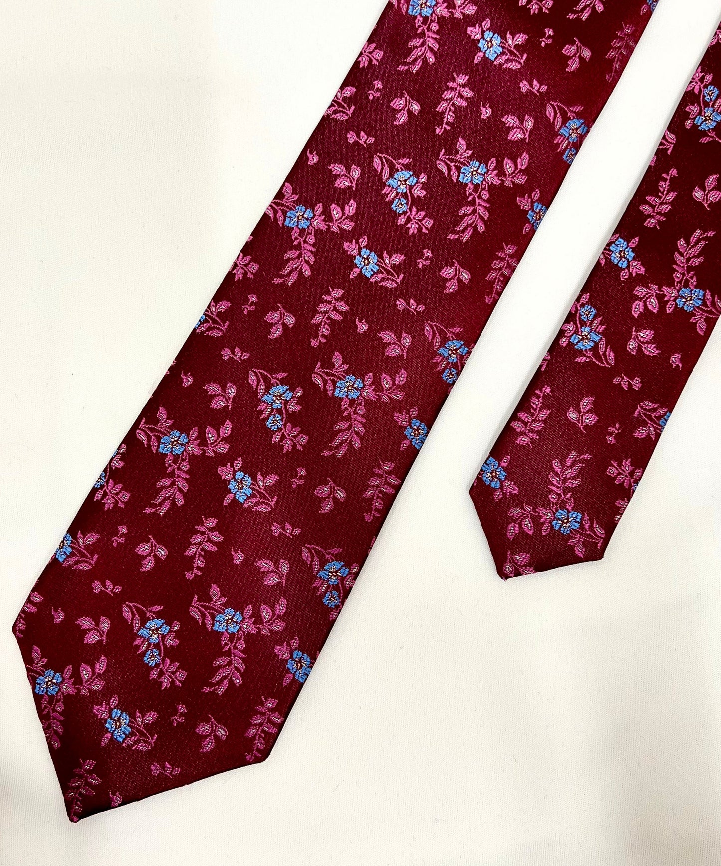Franco Spada ( フランコスパダ )  フレンチヴィンテージフラワージャガードネクタイ: ワインレッド