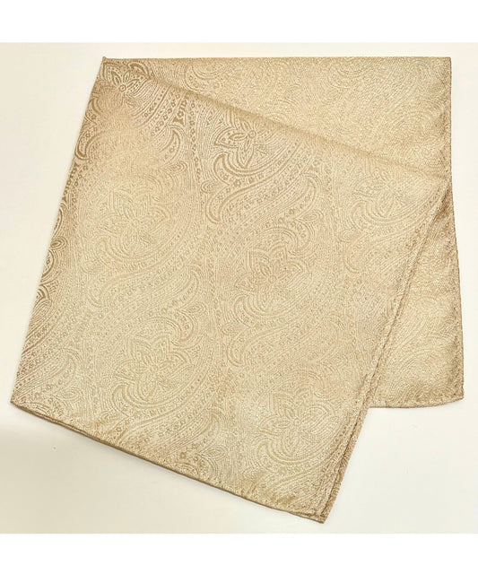 Franco Spada  ( フランコスパダ )   クラシックペーズリージャガードポケットチーフ2 ベーシックカラー:シャンパンゴールド