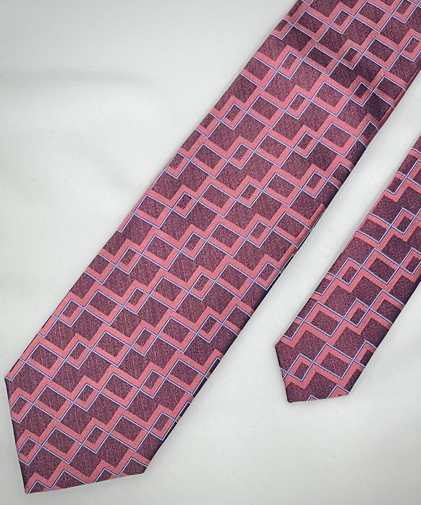 Franco Spada ( フランコスパダ )  ヴィンテージジオメトリックジャガードネクタイ:コーラルピンク
