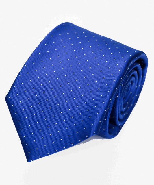 Franco Spada ( フランコスパダ )  ベーシックサテンピンドットネクタイ:ロイヤルブルー×ホワイト