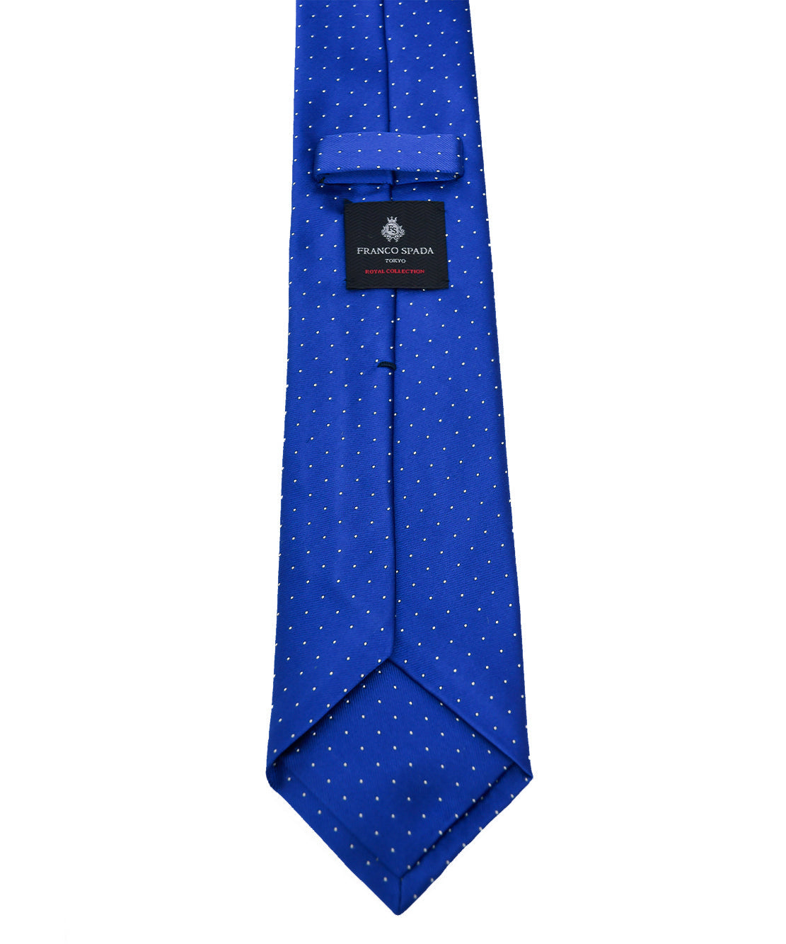 Franco Spada ( フランコスパダ )  ベーシックサテンピンドットネクタイ:ロイヤルブルー×ホワイト
