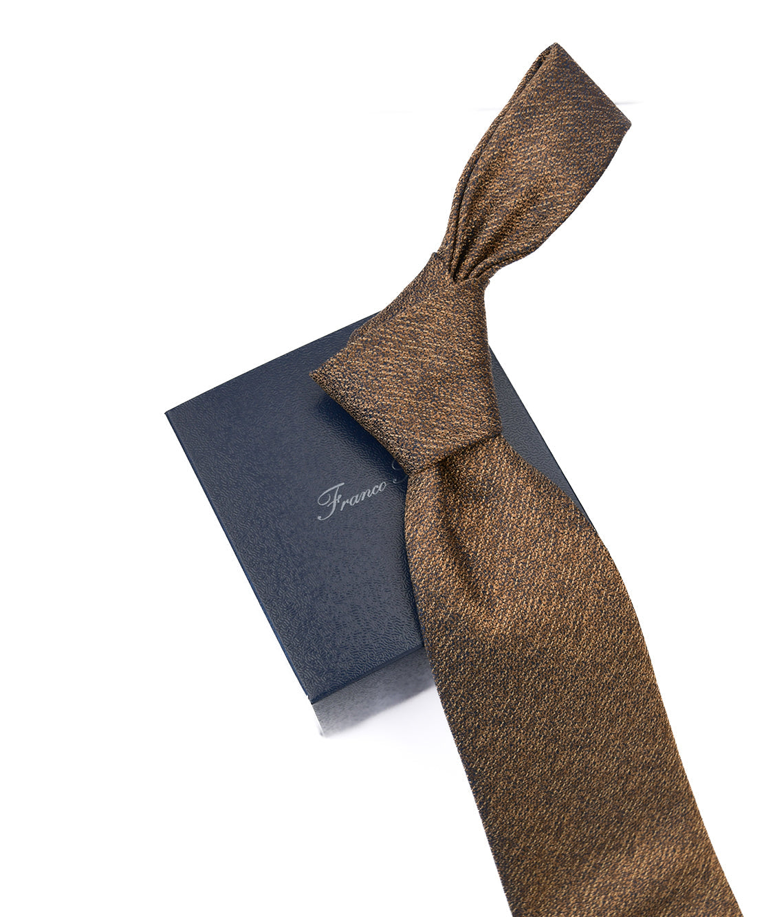 Franco Spada ( フランコスパダ ) ヴィンテージ調梨地ミックス無地ネクタイ:ゴールド