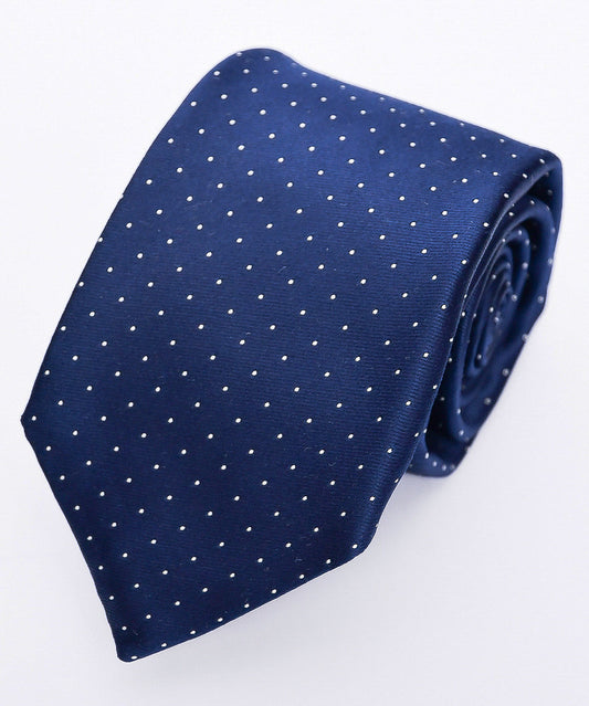 Franco Spada (  フランコスパダ )  ベーシックサテンピンドットネクタイ:ネイビー×ホワイト