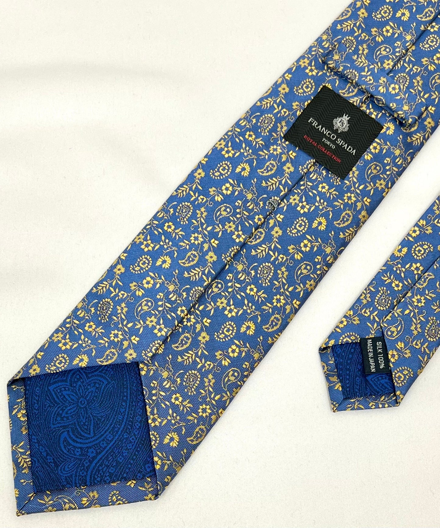 Franco Spada ( フランコスパダ )  フレンチヴィンテージオーナメントジャガードネクタイ:ライトブルー
