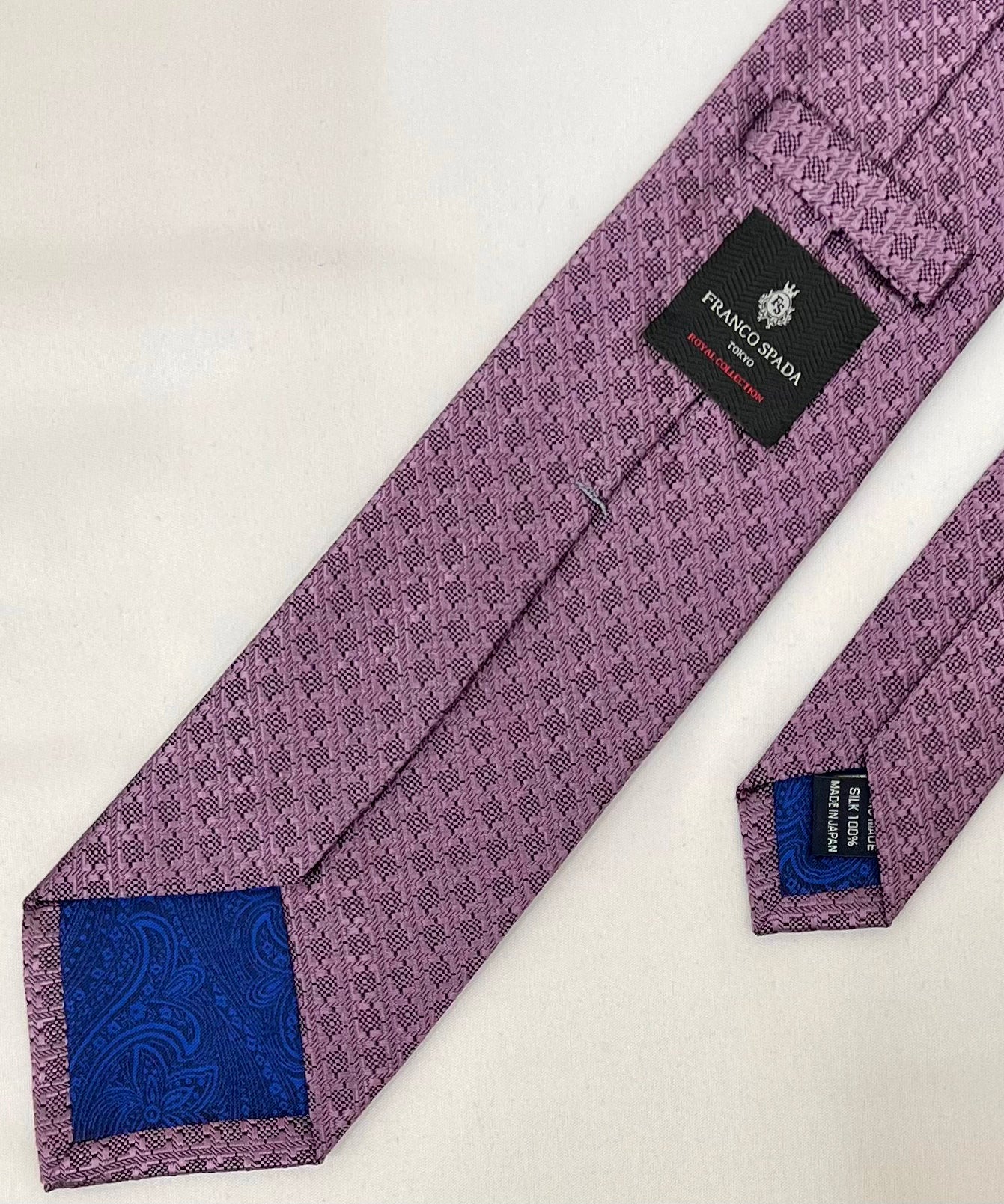 Franco Spada ( フランコスパダ )  ヴィンテージ調ジオメトリックソリッドネクタイ: ローズピンク