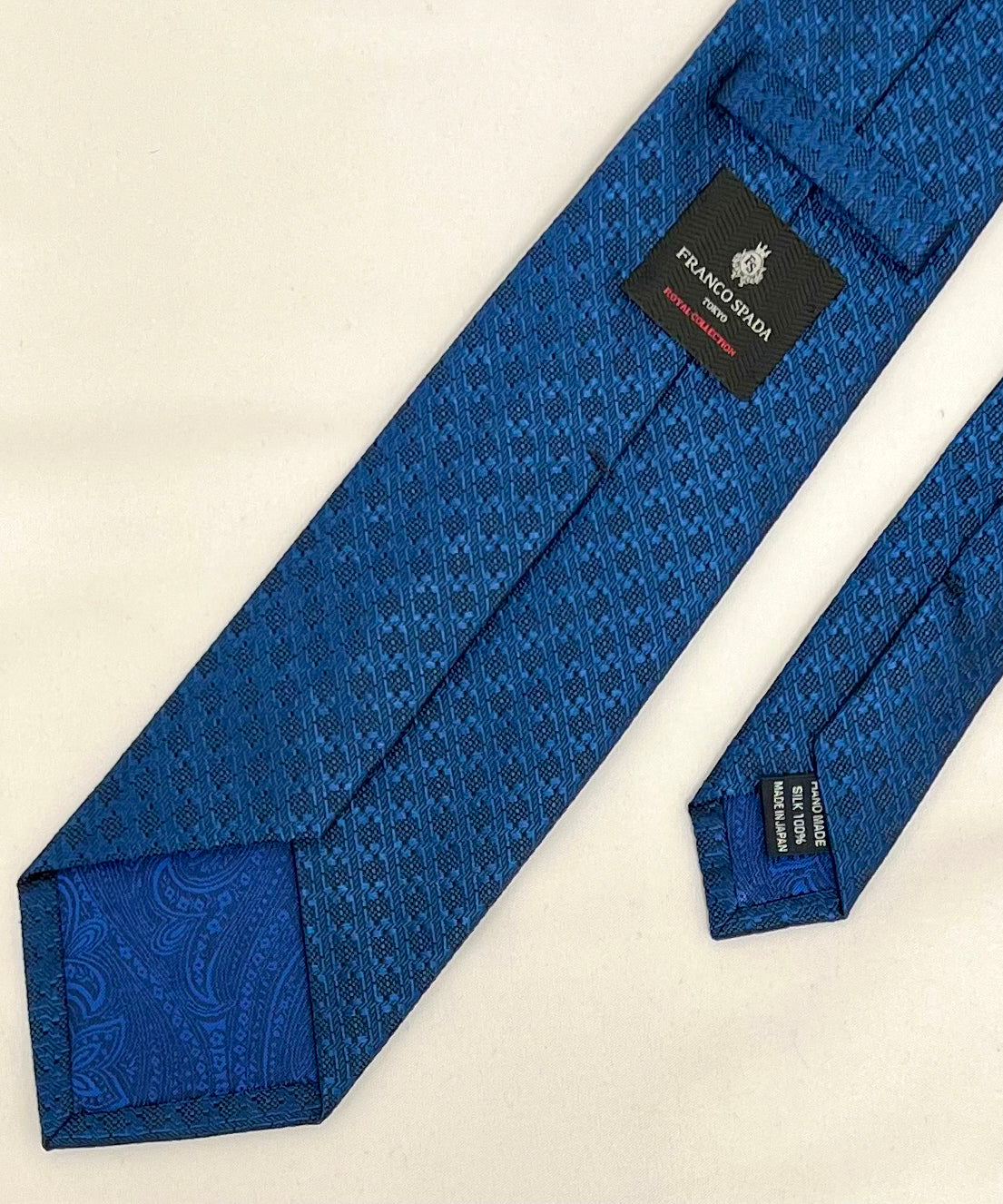Franco Spada ( フランコスパダ )  ヴィンテージ調ジオメトリックソリッドネクタイ: ダークブルー