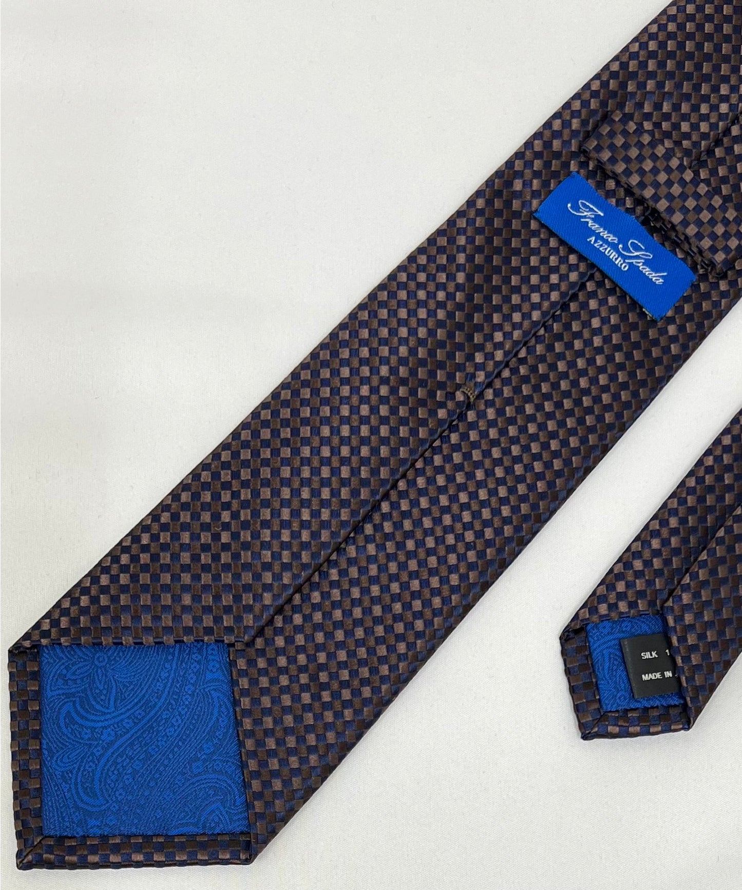 AZZURRO(アズーロ) 新大バスケットグラデーション無地調ジャガードネクタイ:ダークブラウン×ブラウン
