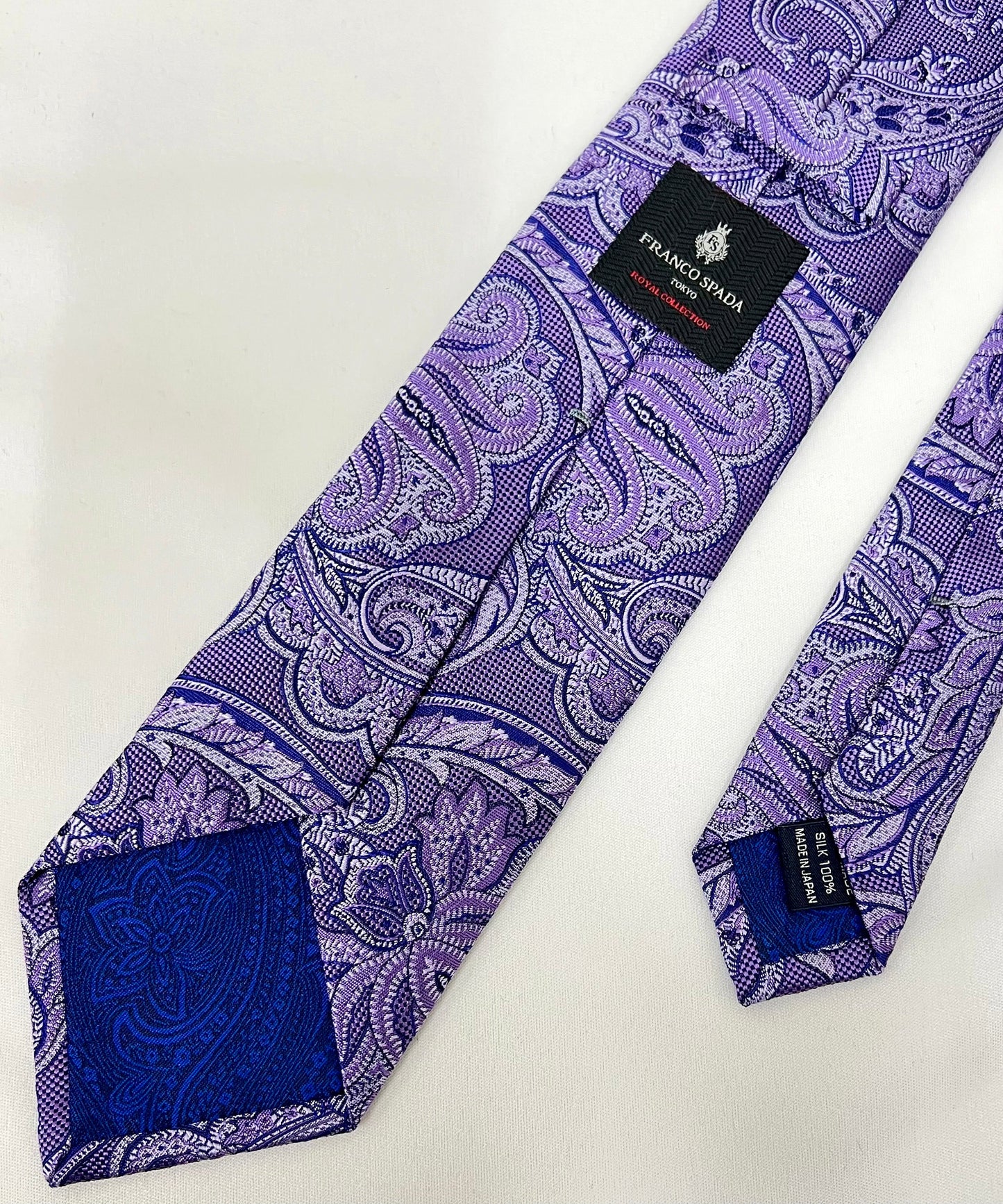 Franco Spada ( フランコスパダ )  ヴィンテージ調更紗ペーズリーネクタイ:パープル