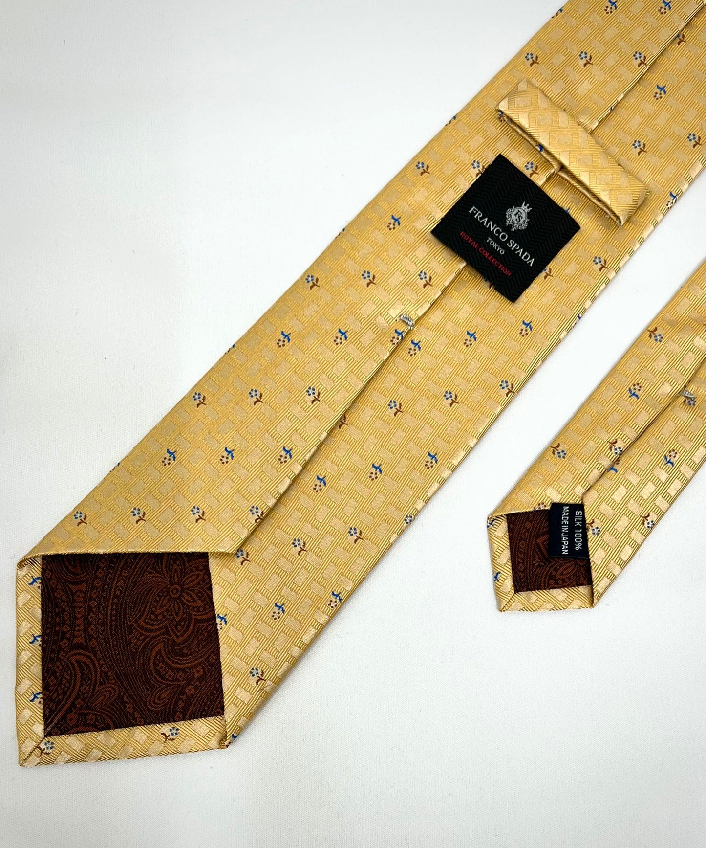 Franco Spada ( フランコスパダ ) フレンチヴィンテージプチフラワーモチーフネクタイ:ゴールド
