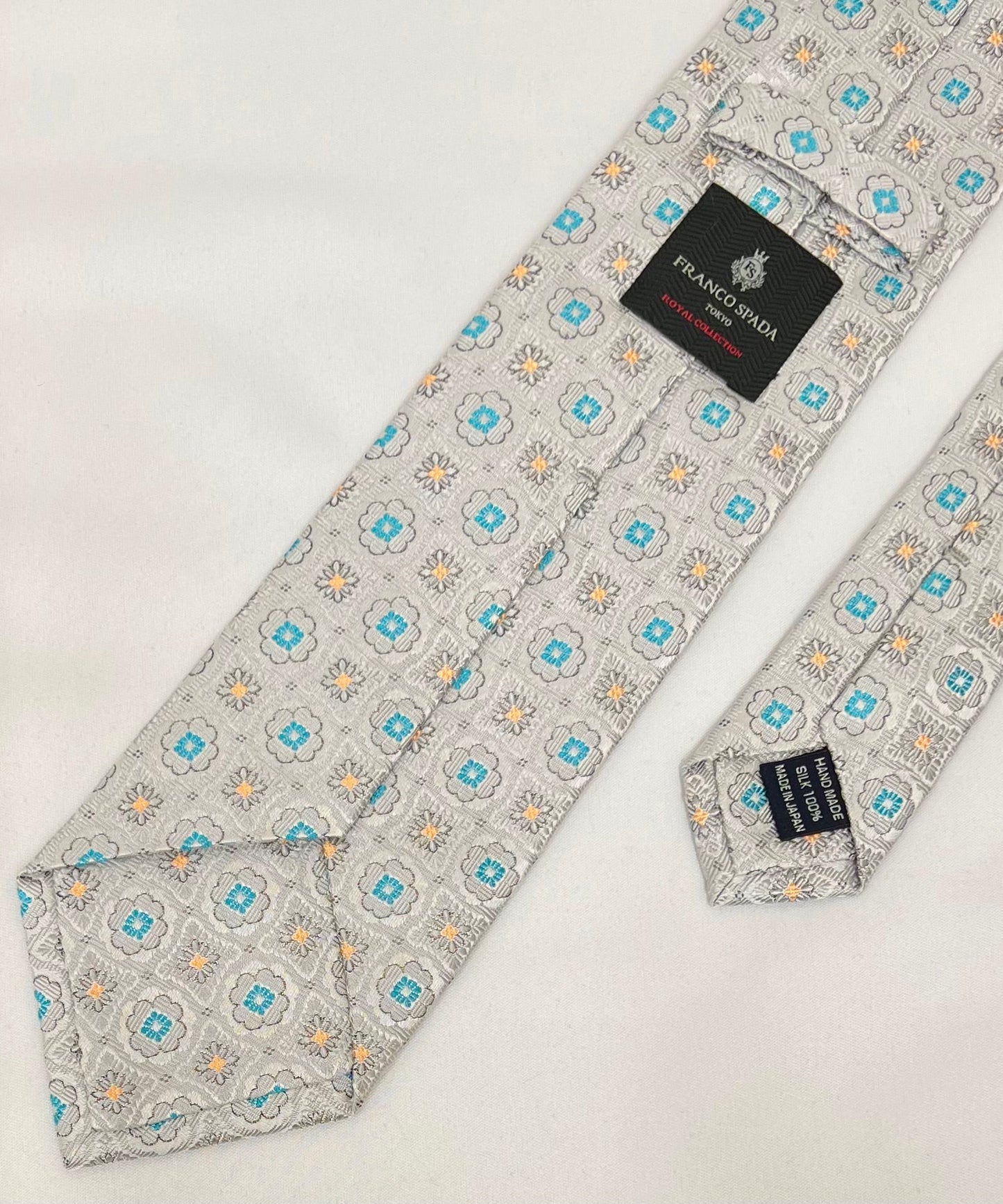 Franco Spada ( フランコスパダ )  フレンチヴィンテージメダリオンジャガードネクタイ1:シルバー