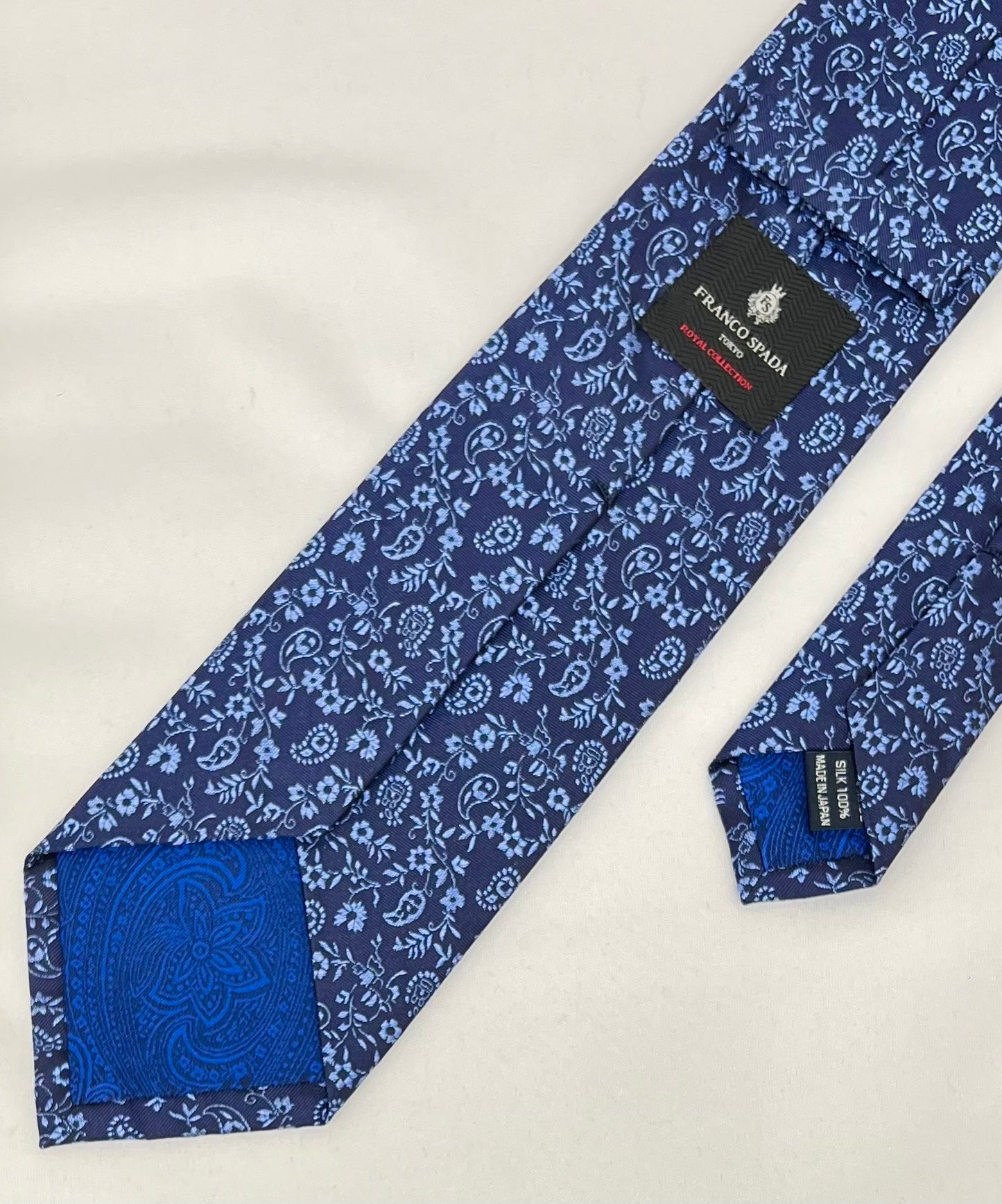 Franco Spada ( フランコスパダ )  フレンチヴィンテージオーナメントジャガードネクタイ:ミッドナイトネイビー