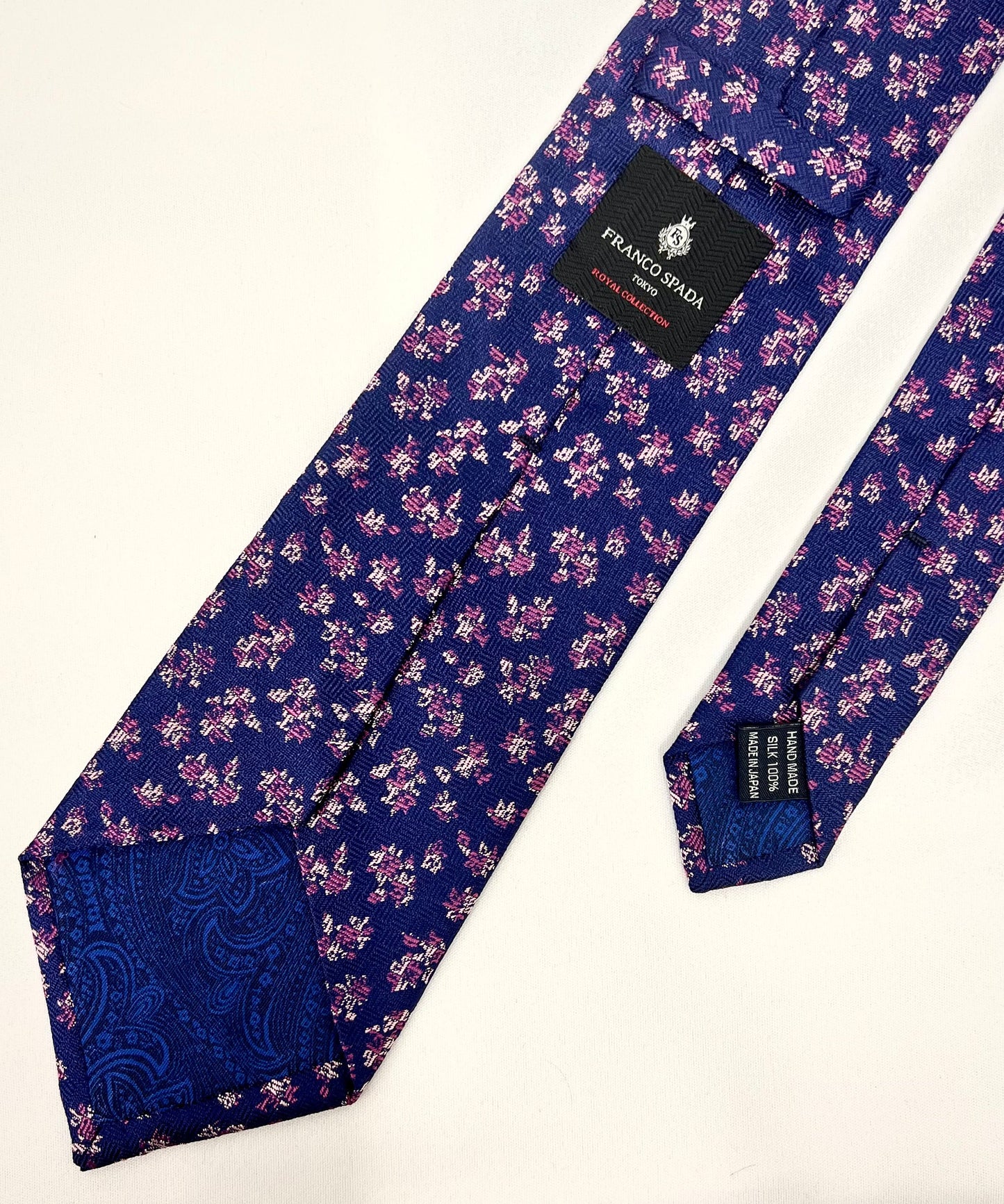 Franco Spada ( フランコスパダ )  フレンチヴィンテージフラワーモチーフネクタイ:ネイビー