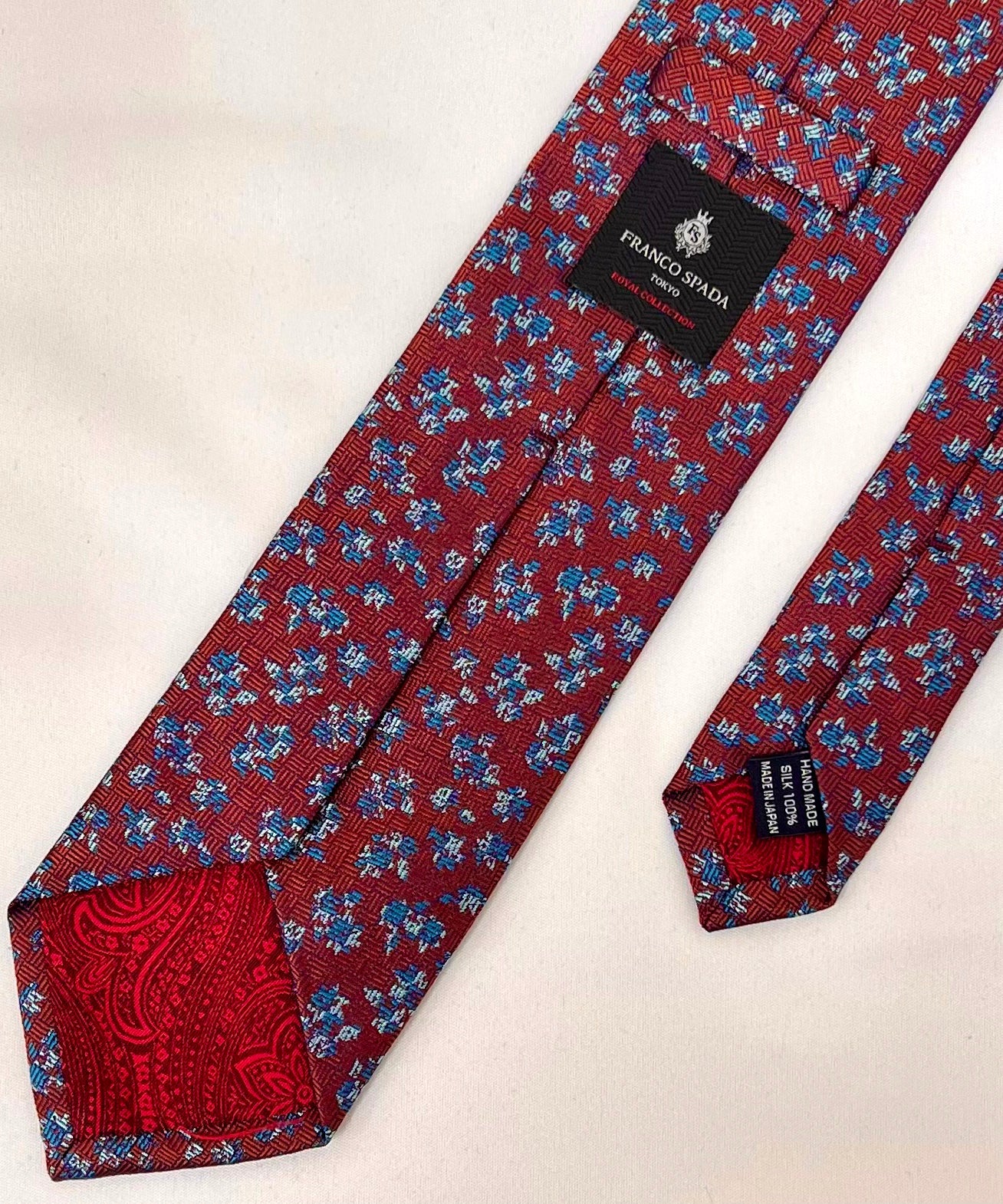 Franco Spada ( フランコスパダ )  フレンチヴィンテージフラワーモチーフネクタイ:ダークオレンジ