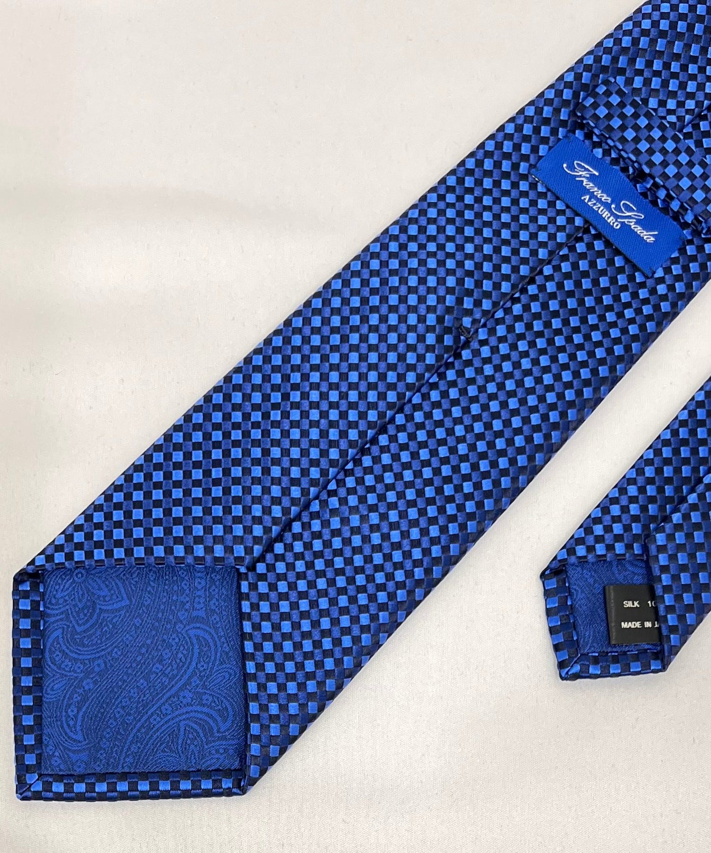 AZZURRO(アズーロ) 新大バスケットグラデーション無地調ジャガードネクタイ:ロイヤルブルー×ブルー