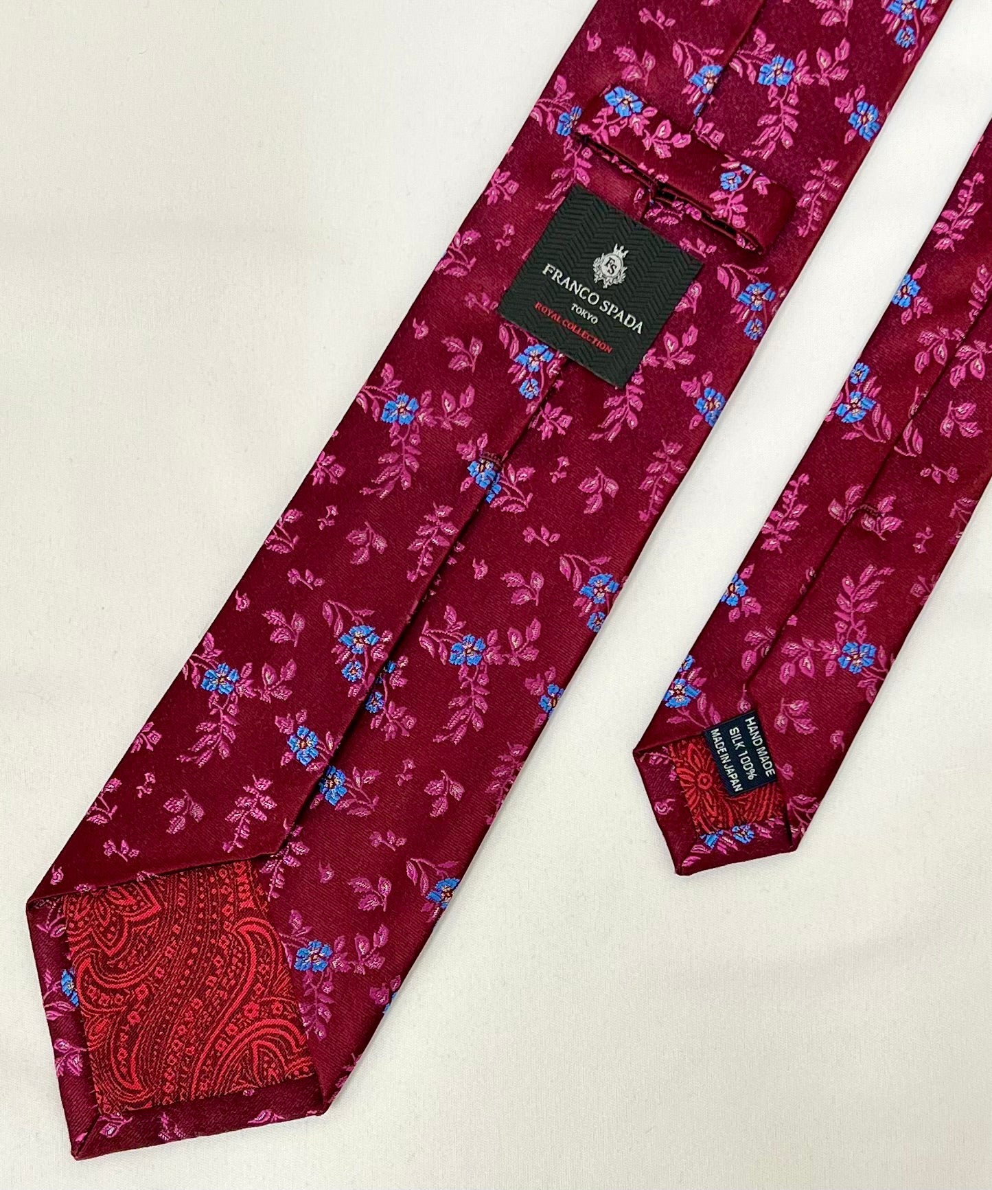 Franco Spada ( フランコスパダ )  フレンチヴィンテージフラワージャガードネクタイ: ワインレッド
