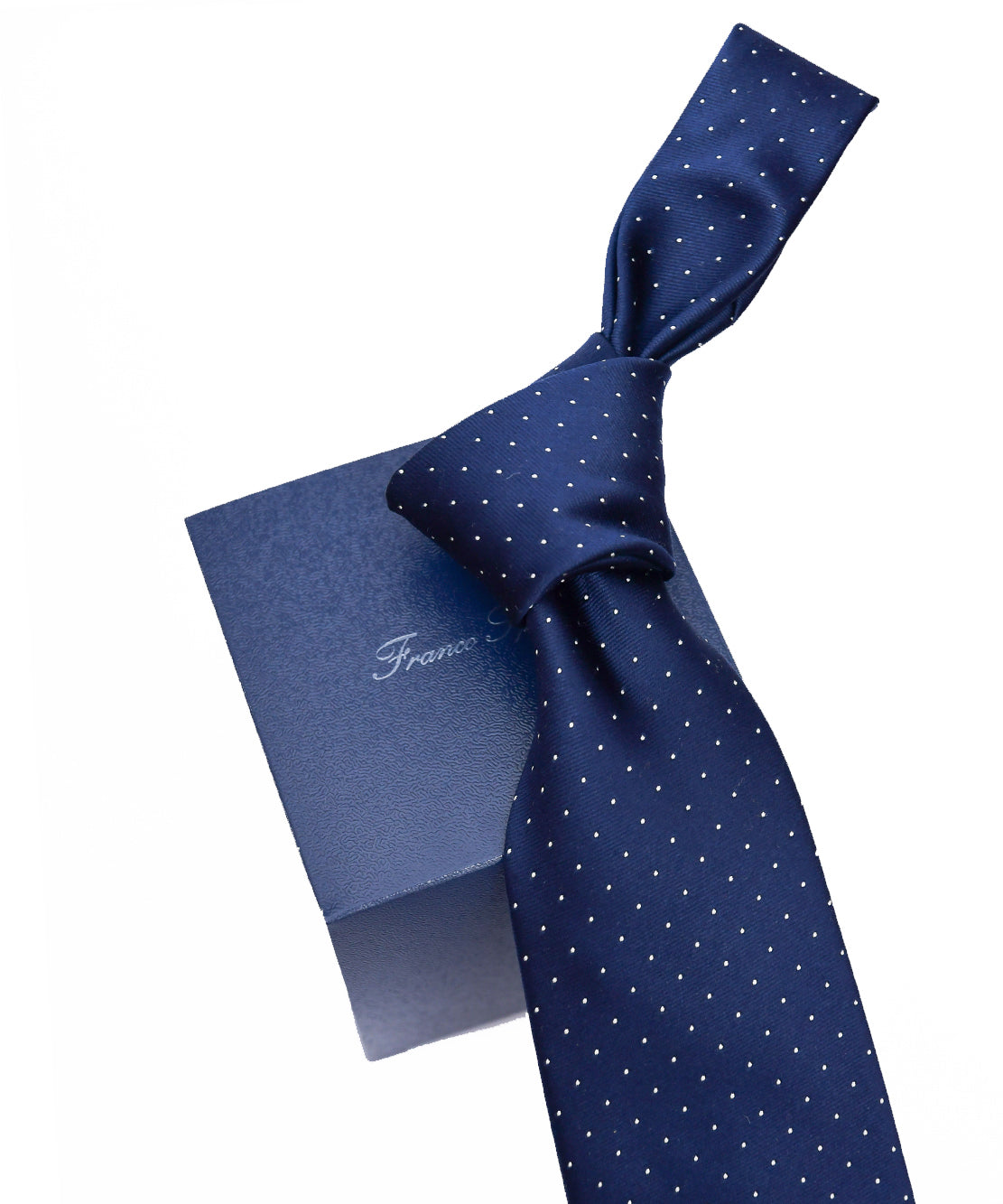 Franco Spada (  フランコスパダ )  ベーシックサテンピンドットネクタイ:ネイビー×ホワイト