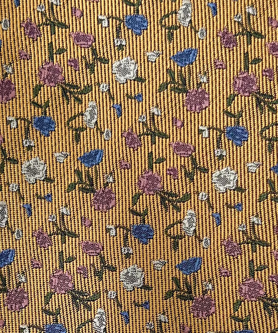 Franco Spada ( フランコスパダ )  フレンチヴィンテージプチフラワージャガードネクタイ: イエローゴールド