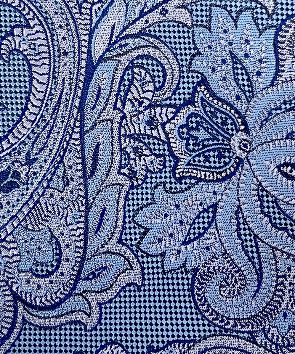 Franco Spada ( フランコスパダ )  ヴィンテージ調更紗ペーズリーネクタイ:サックスブルー