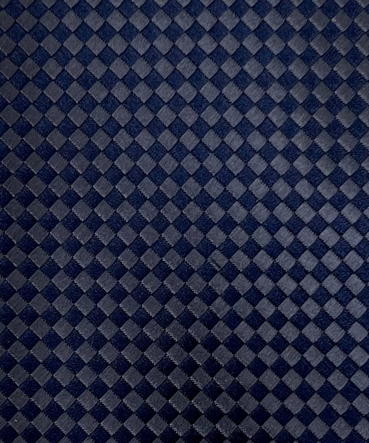 AZZURRO(アズーロ) 新大バスケット無地調ジャガードネクタイ:ミッドナイトネイビー×スチールグレー