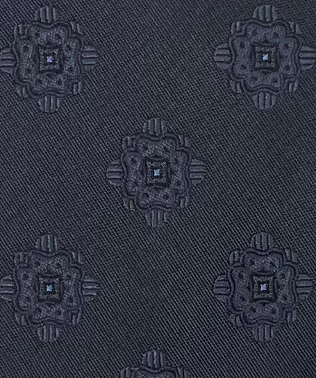 Franco Spada ( フランコスパダ )  ヴィンテージメダリオン無地調ネクタイ:スチールグレー