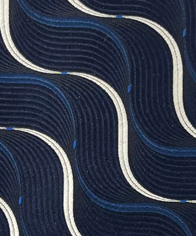 Franco Spada ( フランコスパダ )  ヴィンテージジオメトリックウェーブジャガードネクタイ:ミッドナイトネイビー