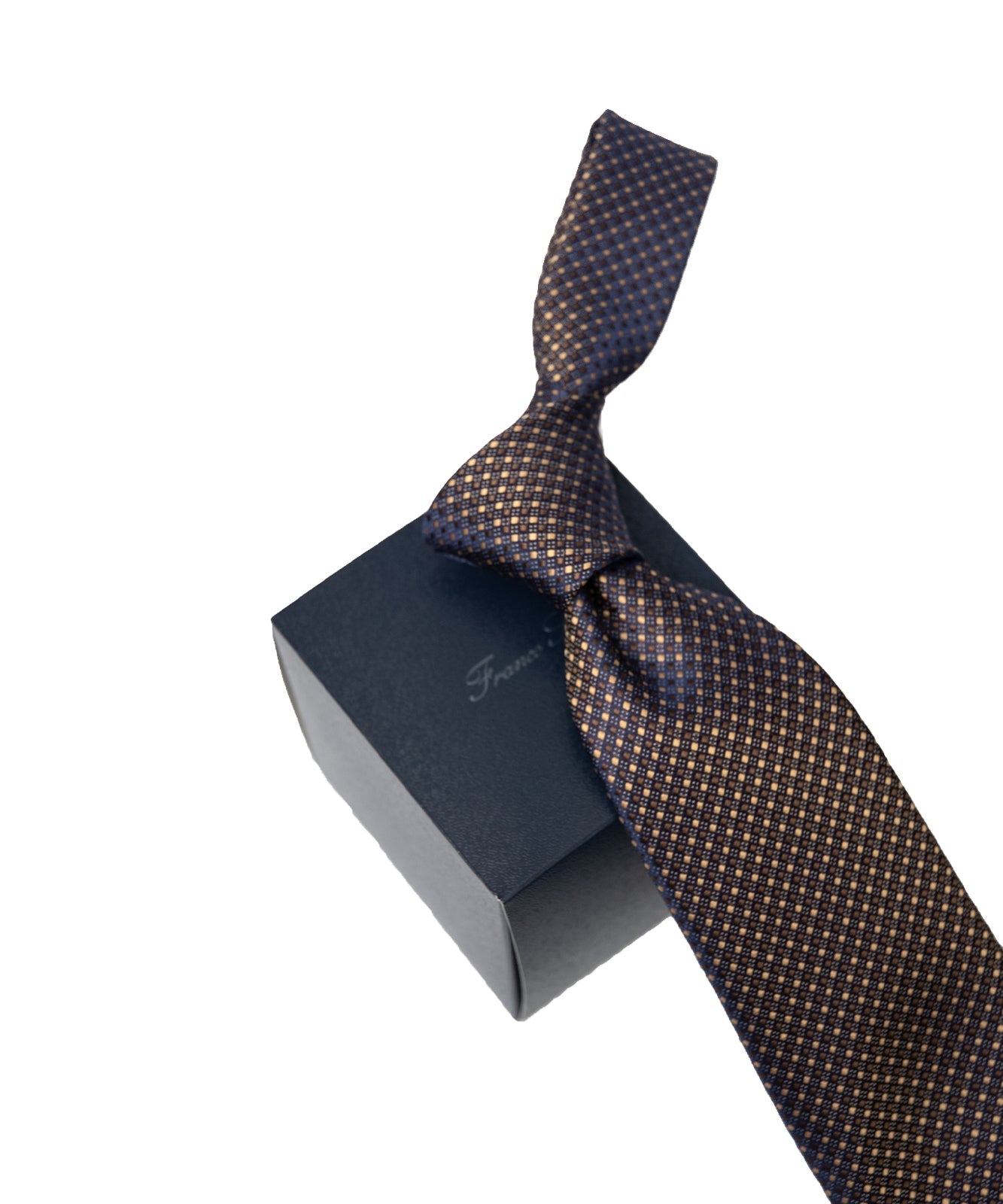 Franco Spada ( フランコスパダ ) マイクロスクエアネクタイ:ブラウン×ゴールド