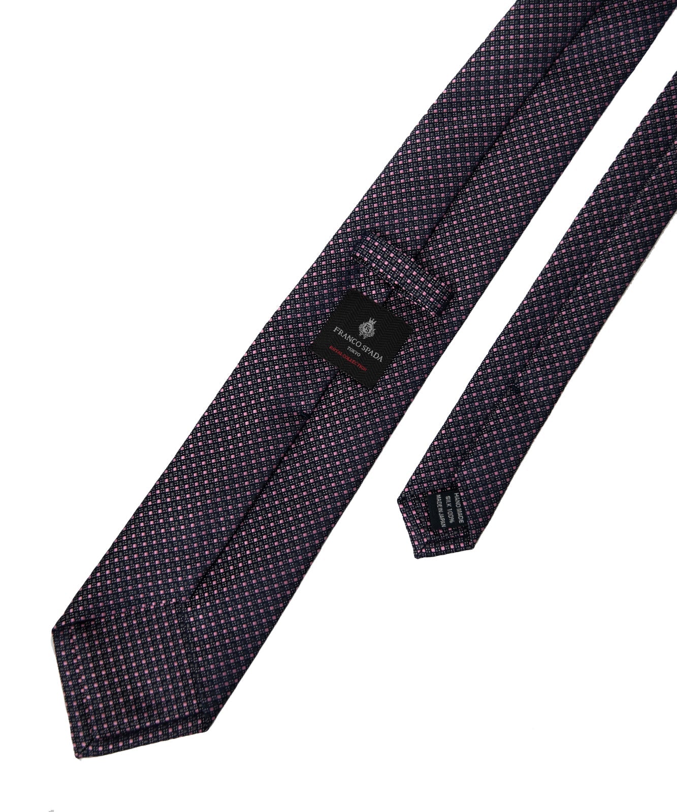 Franco Spada ( フランコスパダ ) マイクロスクエアネクタイ:グレー×ピンク