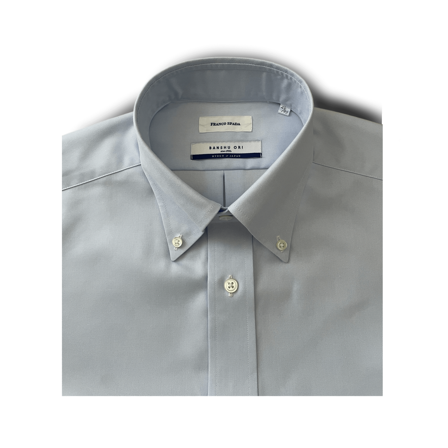 Franco Spada ( フランコスパダ ) 播州織  オックスフォード ボタンシャツシャツ ブルー